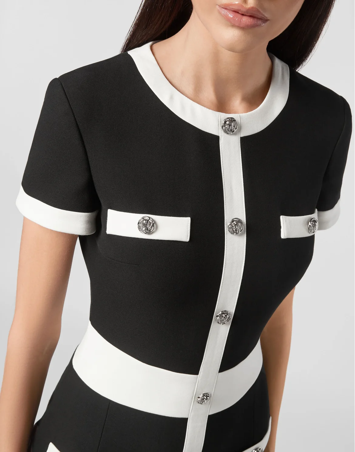 Cady Black and White Short Dress, цвет: Черный
