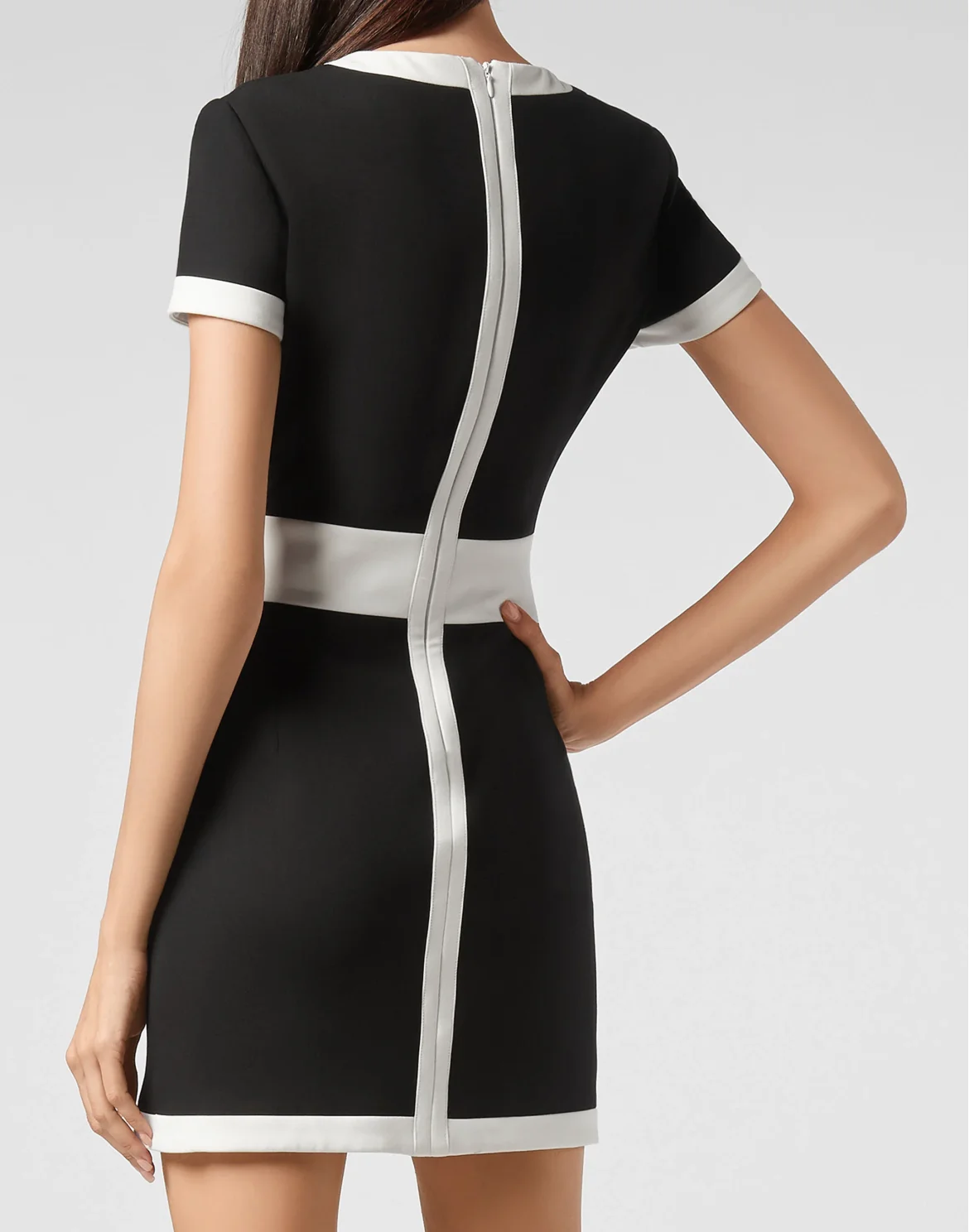 Cady Black and White Short Dress, цвет: Черный
