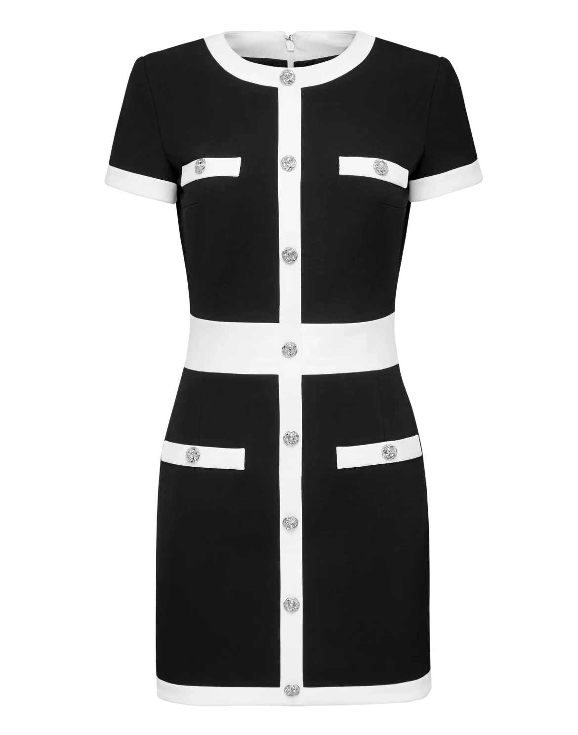 Cady Black and White Short Dress, цвет: Черный