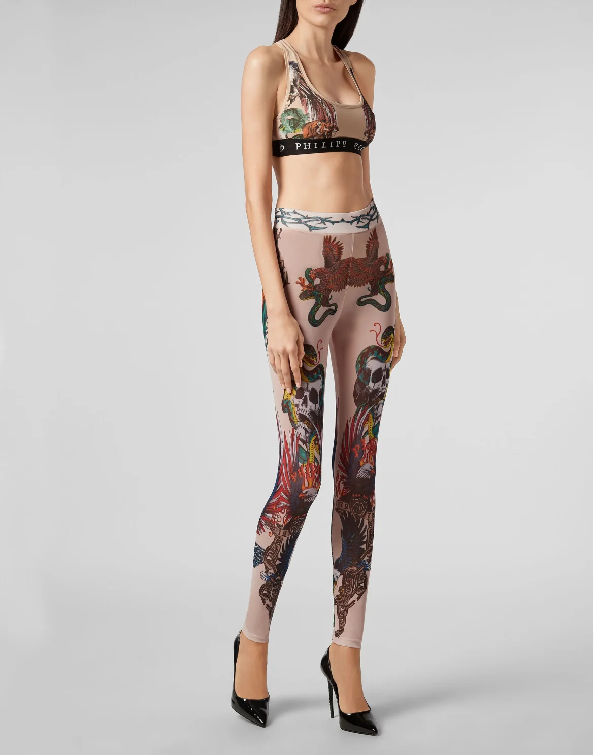 Leggings Tattoo, цвет: Бежевый