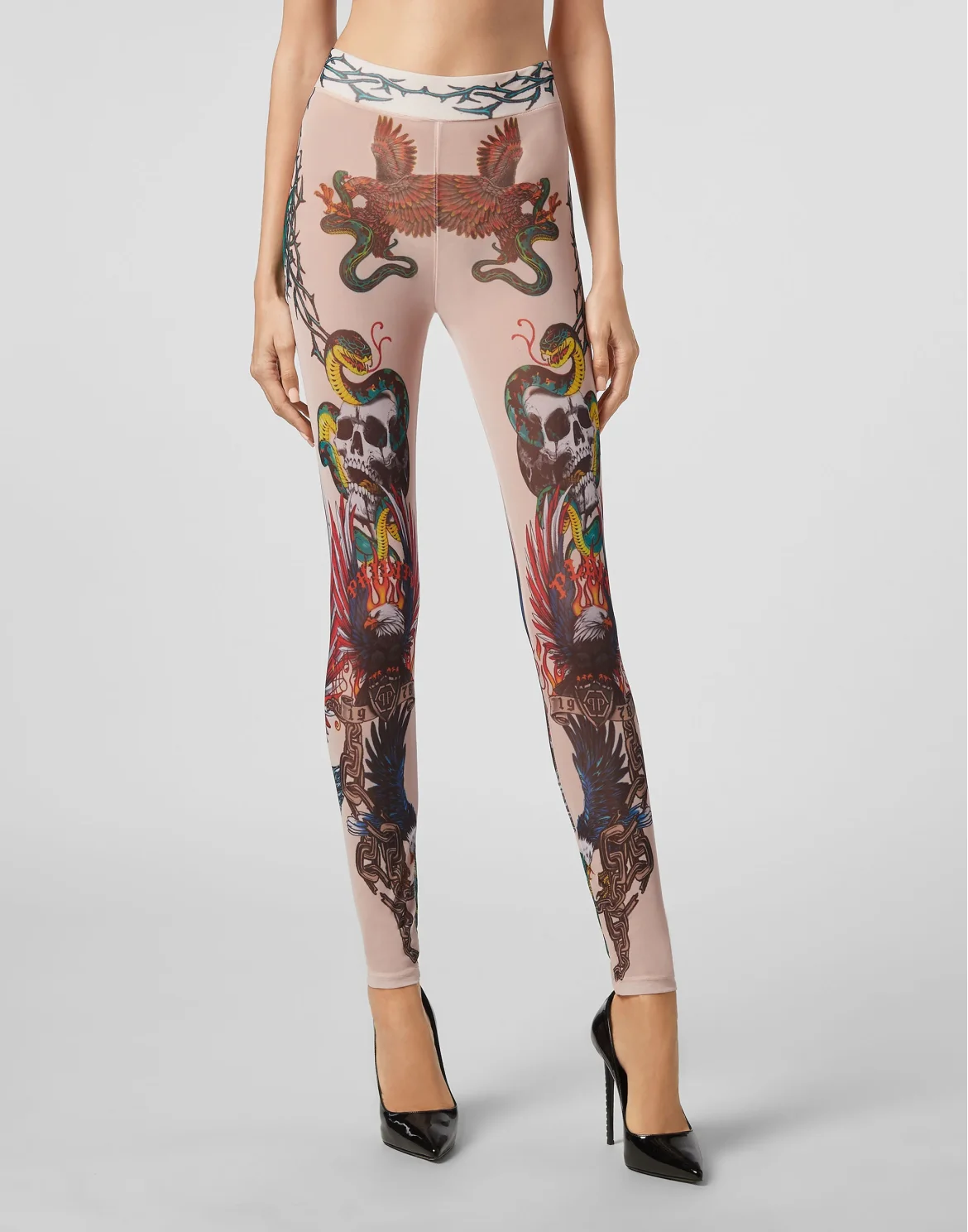 Leggings Tattoo, цвет: Бежевый