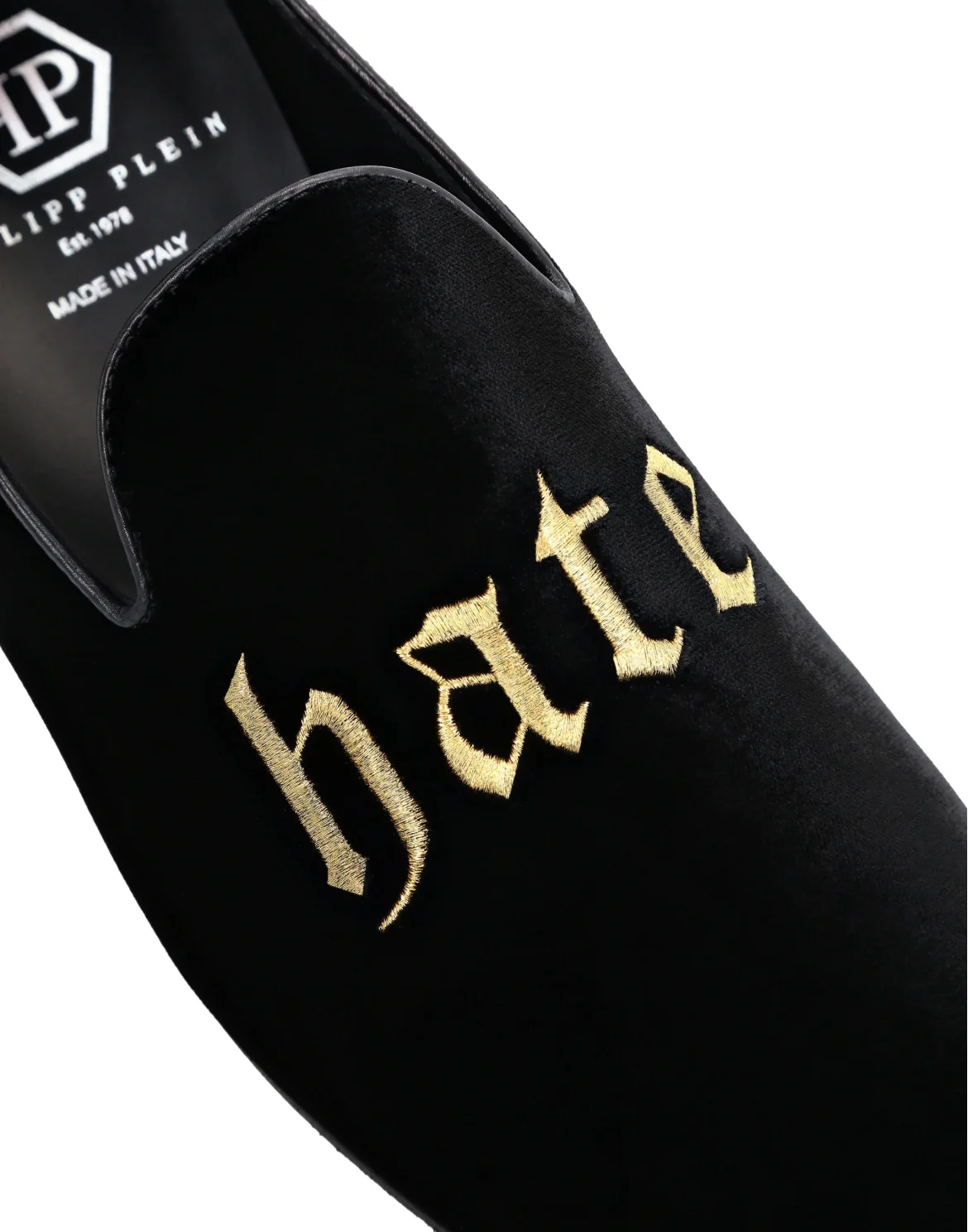 Velvet Loafers Embroidered, цвет: Черный