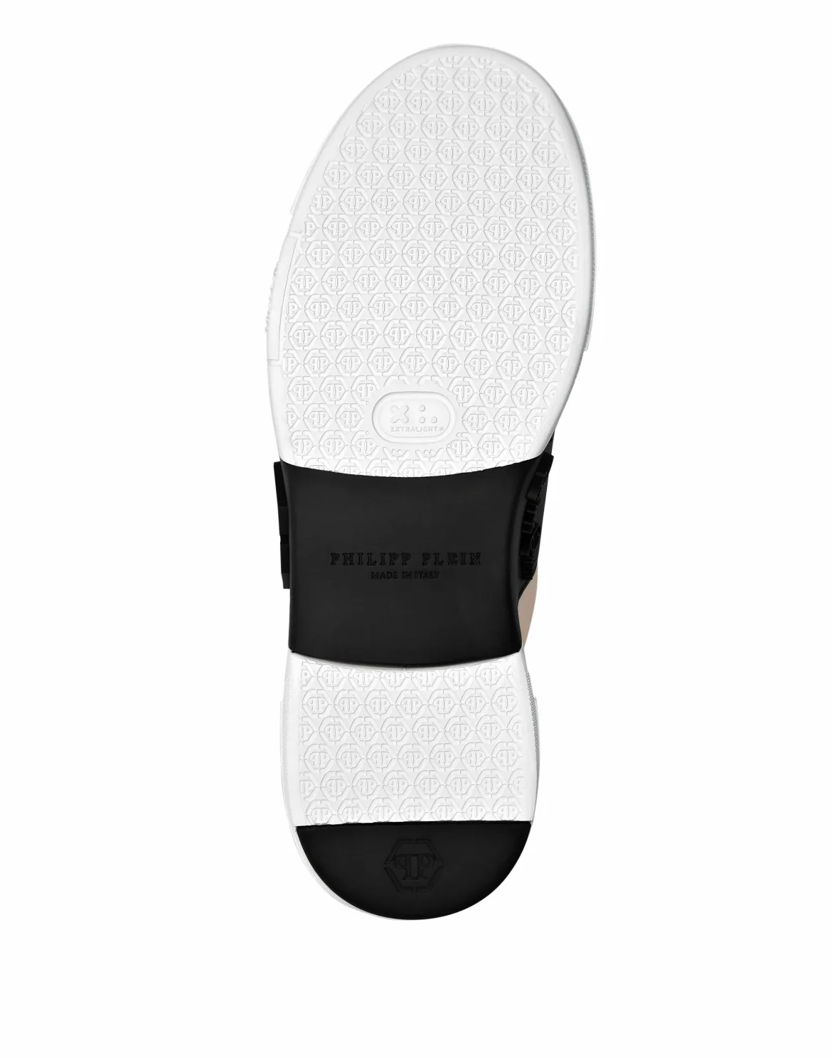 LO-TOP SNEAKERS PHANTOM KICK$ LEATHER HEXAGON ICONIC PLEIN, цвет: Бежевый