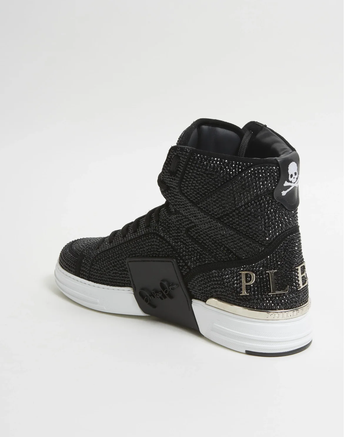 HI-TOP SNEAKERS MONEY KICK$ SUEDE CRYSTAL HEXAGON, цвет: Черный
