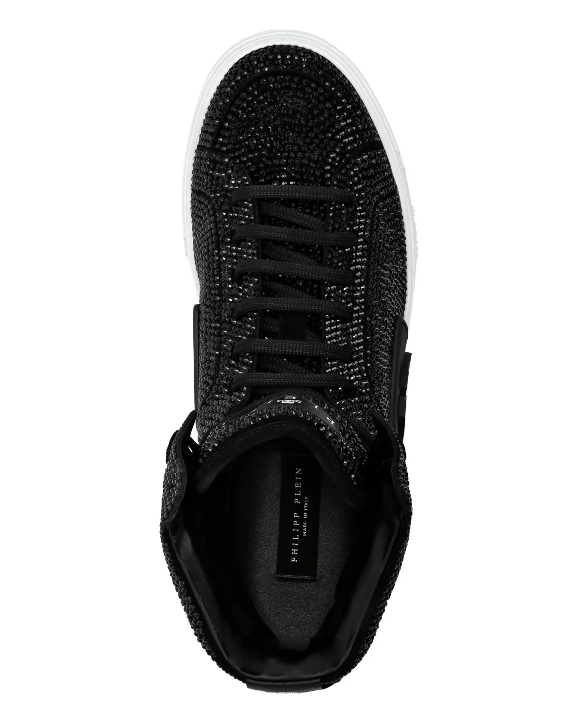 HI-TOP SNEAKERS MONEY KICK$ SUEDE CRYSTAL HEXAGON, цвет: Черный