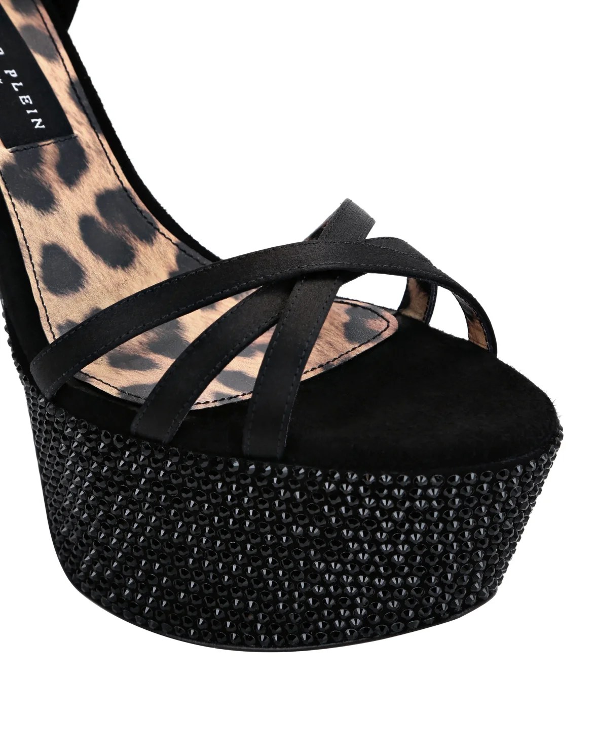 Crystal Platform Sandals, цвет: Черный