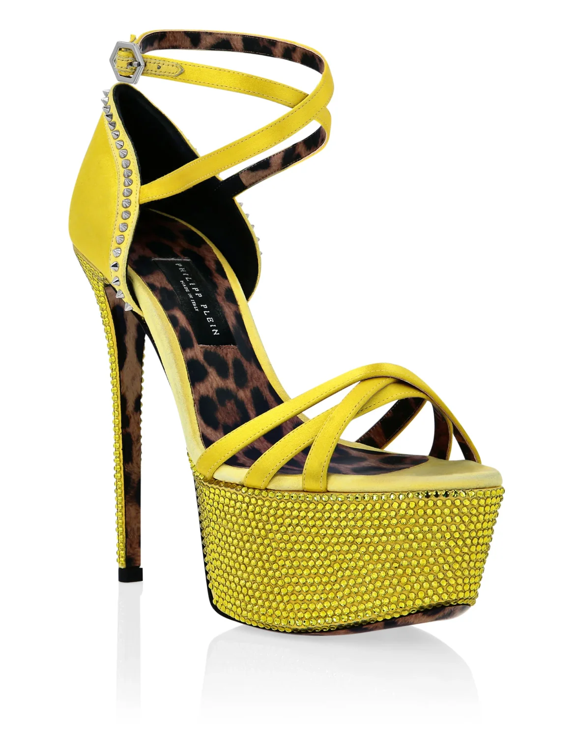 Crystal Platform Sandals, цвет: Желтый