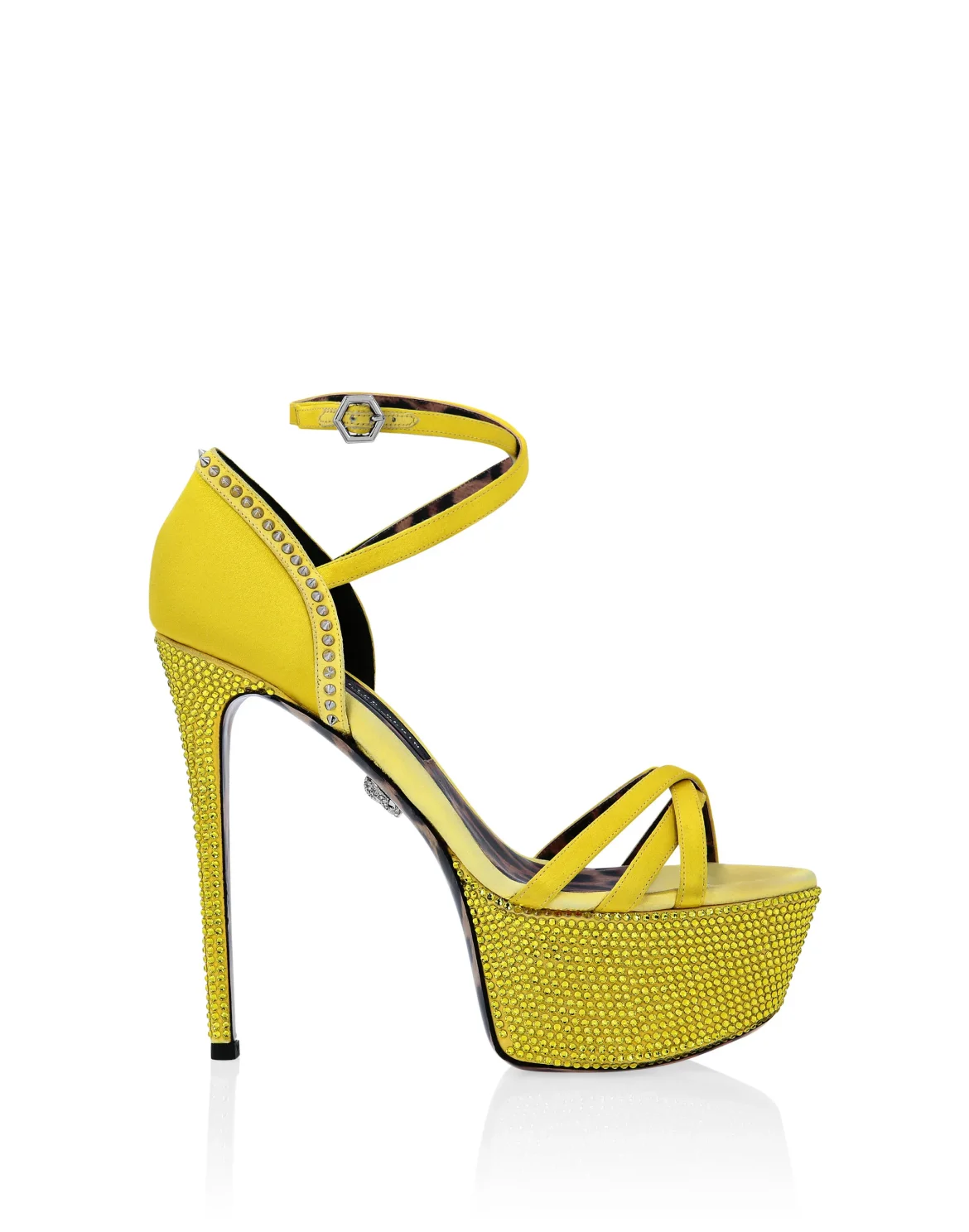 Crystal Platform Sandals, цвет: Желтый