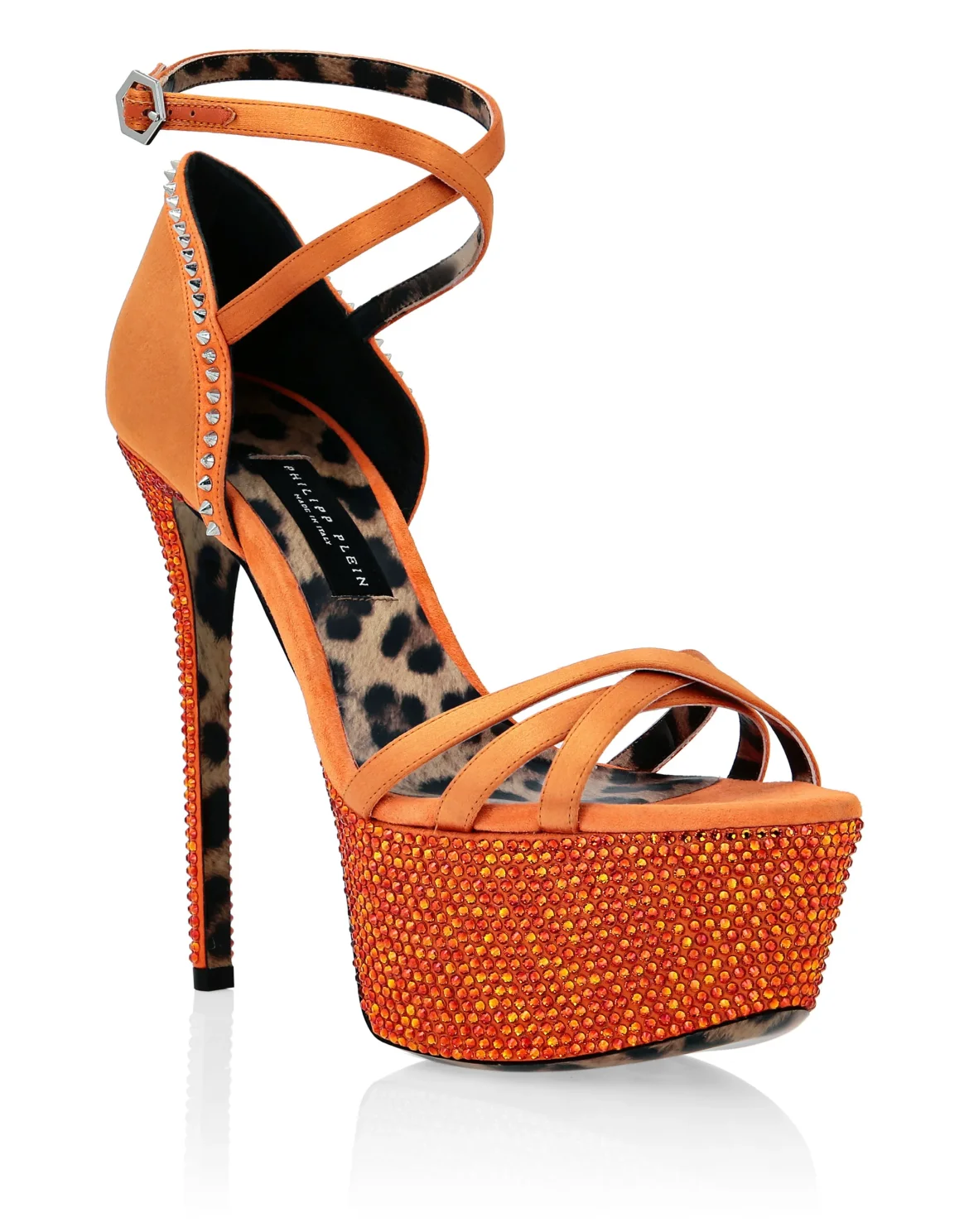 Crystal Platform Sandals, цвет: Оранжевый