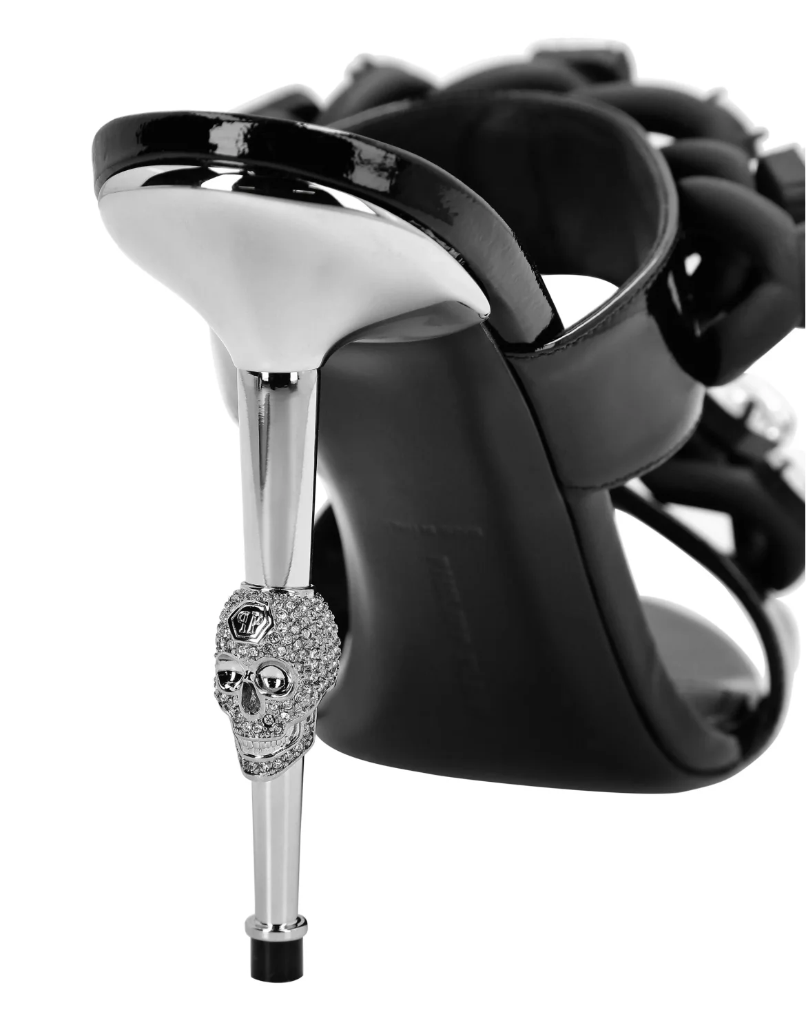 Patent leather Sandals High Heels Chains, цвет: Черный