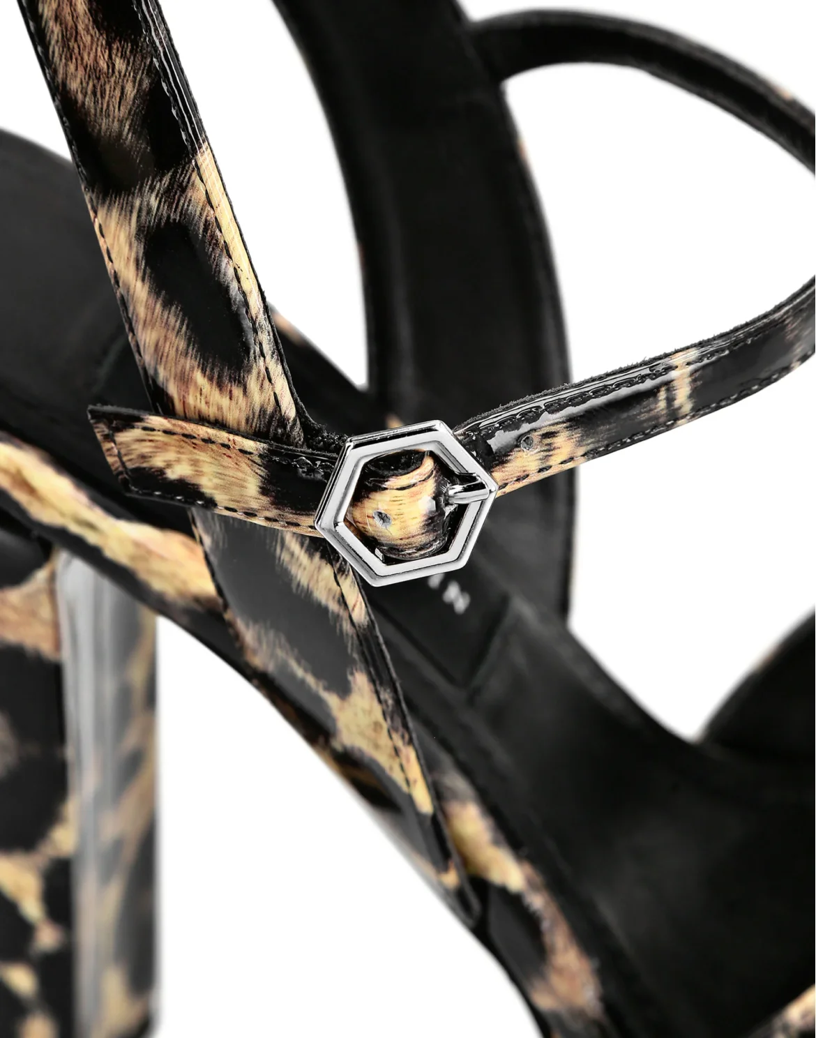 Patent leather Sandals High Heels Leopard, цвет: Леопард