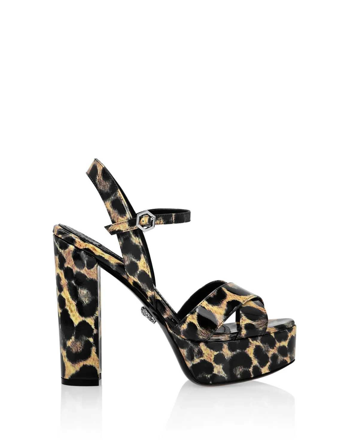 Patent leather Sandals High Heels Leopard, цвет: Леопард