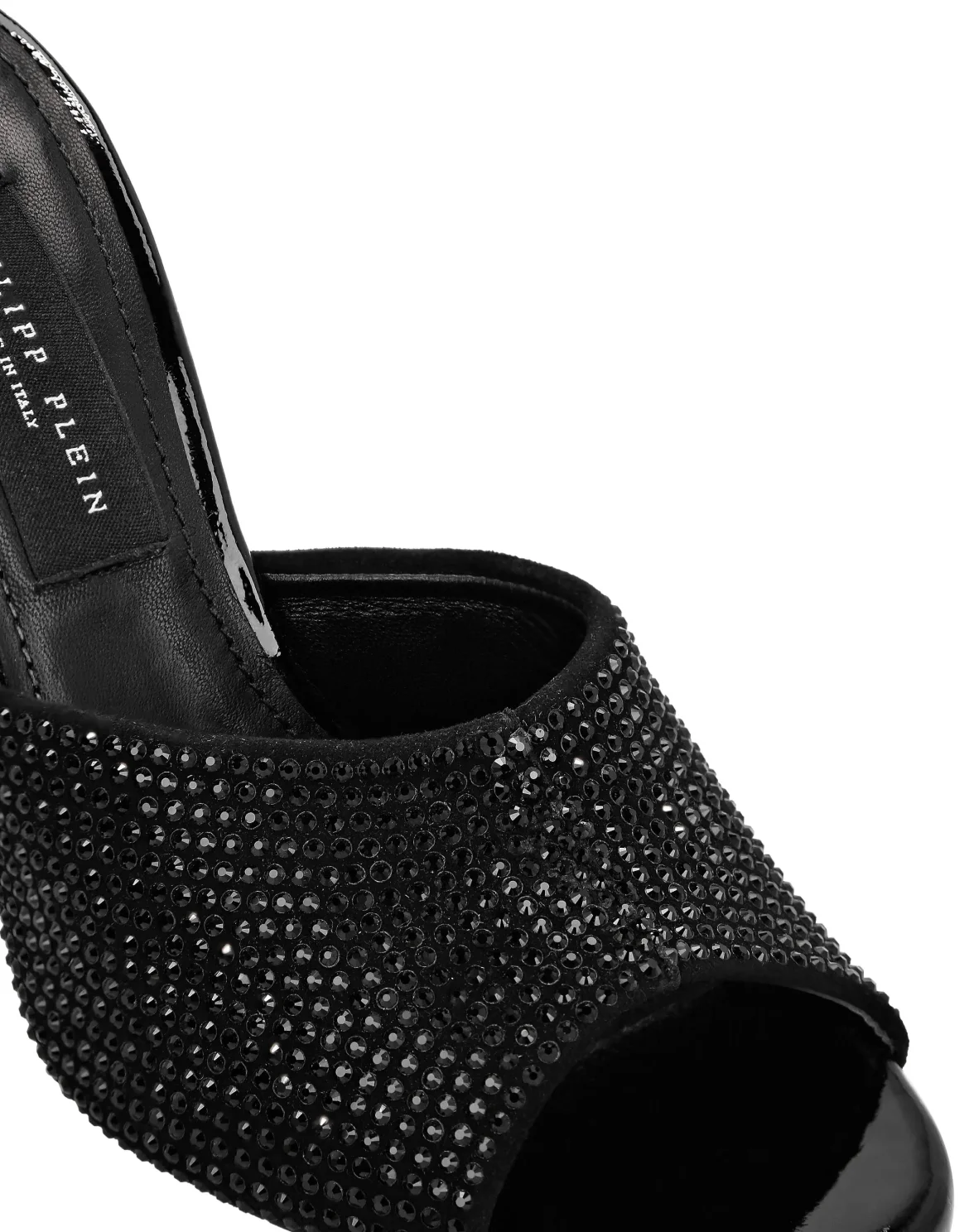 Suede Sandals High Heels Crystal, цвет: Черный