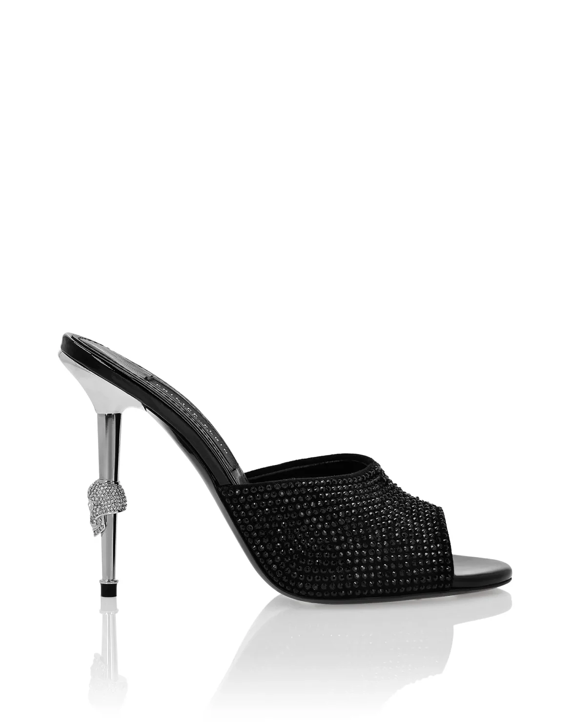 Suede Sandals High Heels Crystal, цвет: Черный
