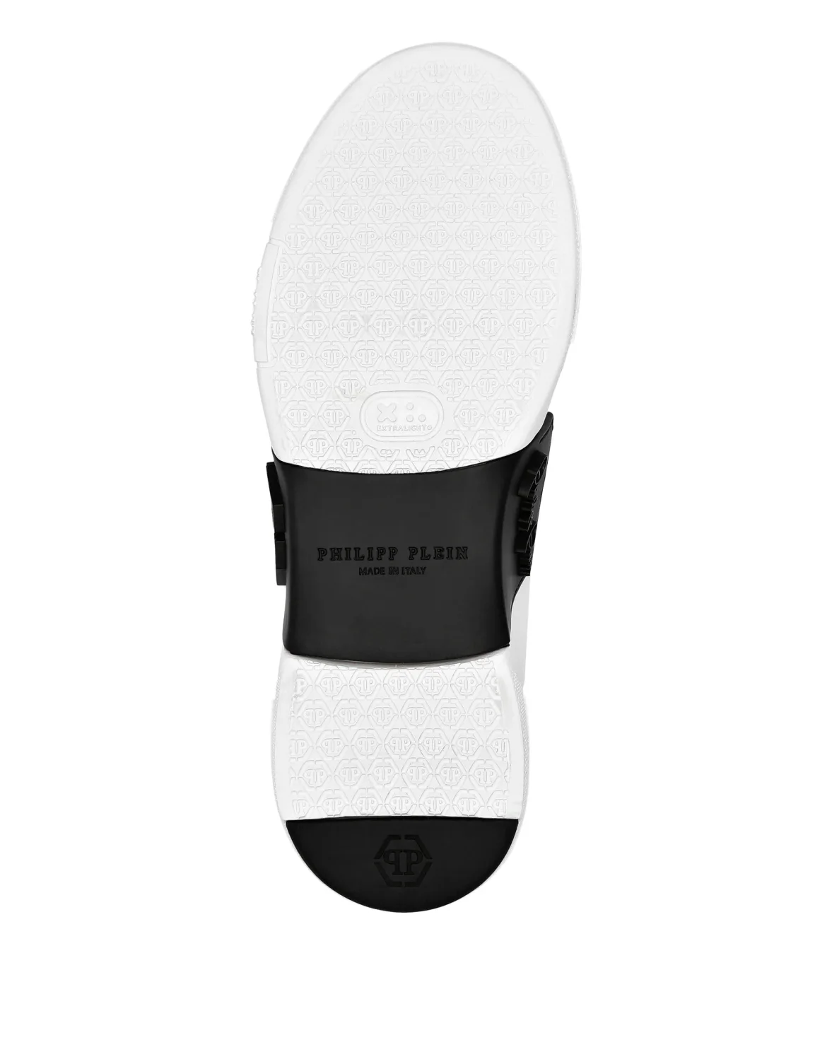 LO-TOP SNEAKERS PHANTOM KICK$ LEATHER HEXAGON ICONIC PLEIN, цвет: Белый