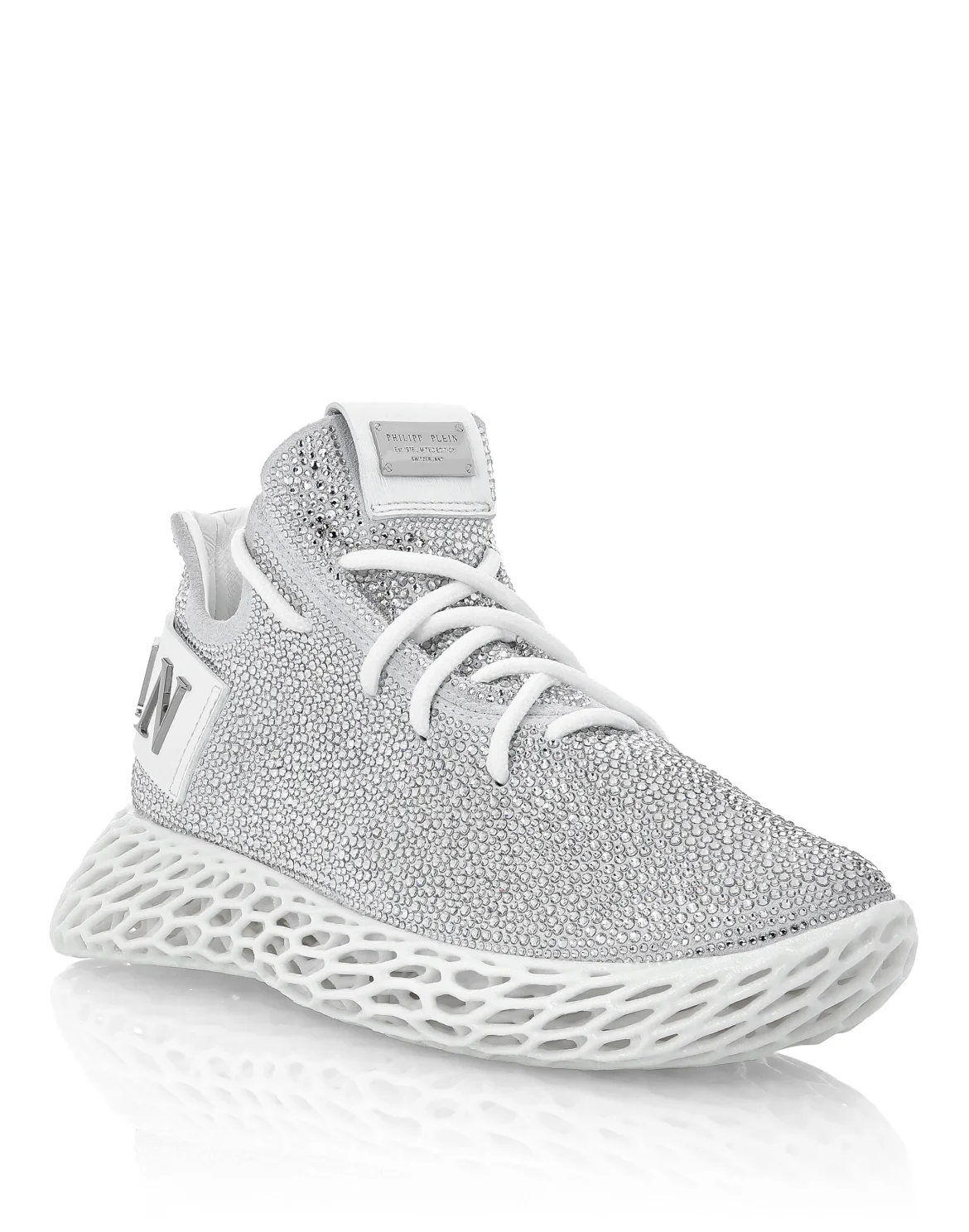 RUNNER SNEAKERS $KELETON SUEDE WITH STRASS, цвет: Прозрачный