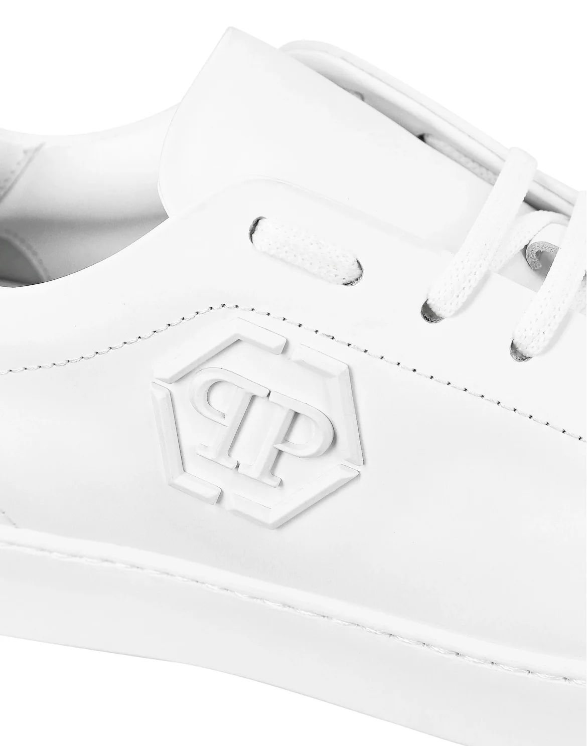 Rubber Leather Lo-Top Sneakers The Plein Original TM, цвет: Белый