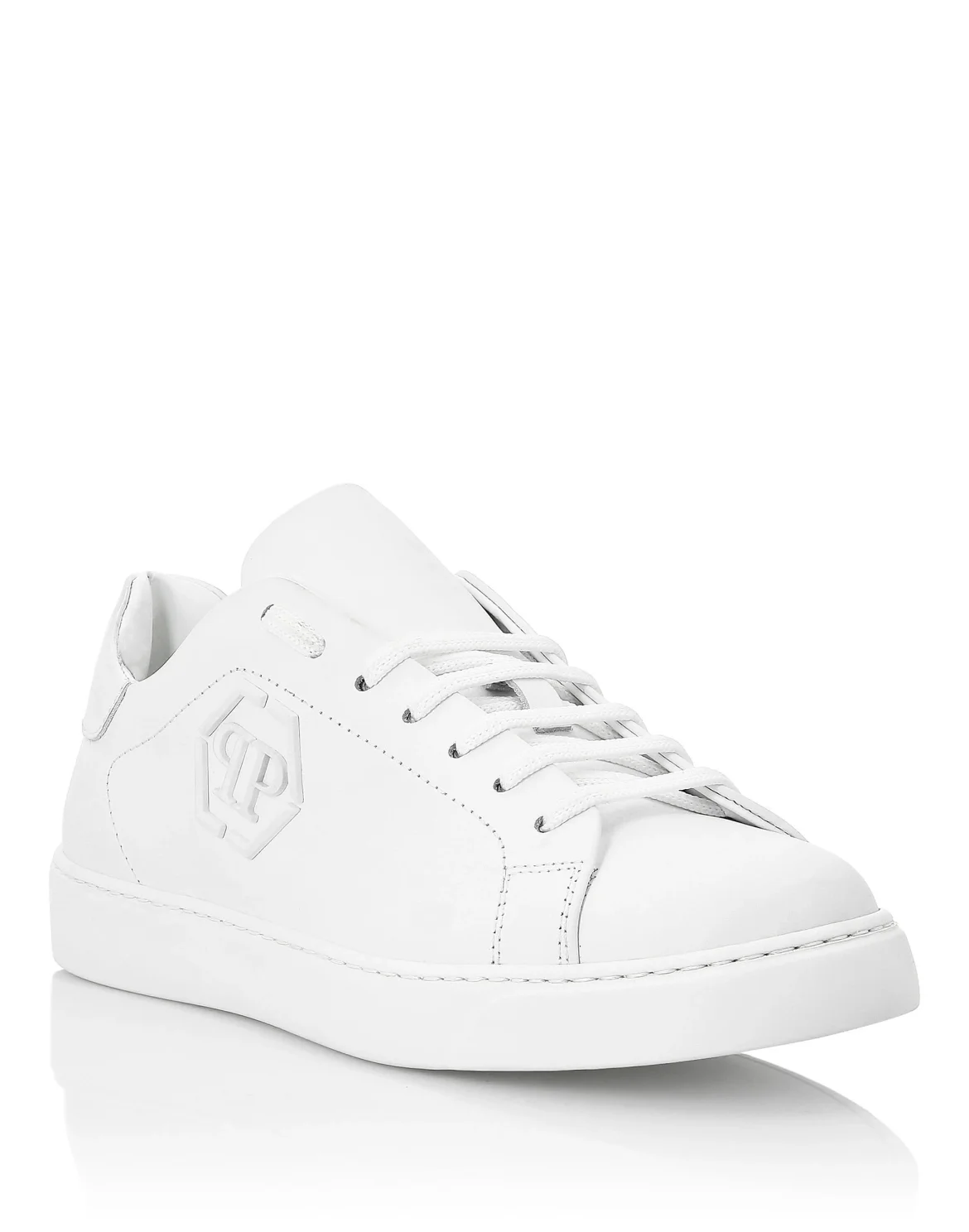 Rubber Leather Lo-Top Sneakers The Plein Original TM, цвет: Белый
