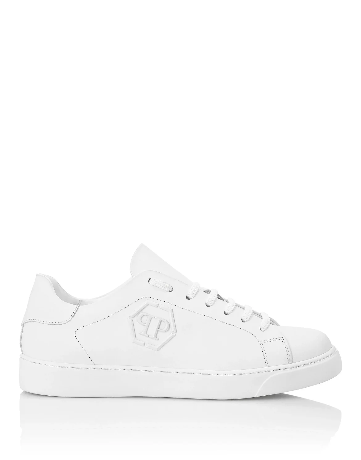 Rubber Leather Lo-Top Sneakers The Plein Original TM, цвет: Белый