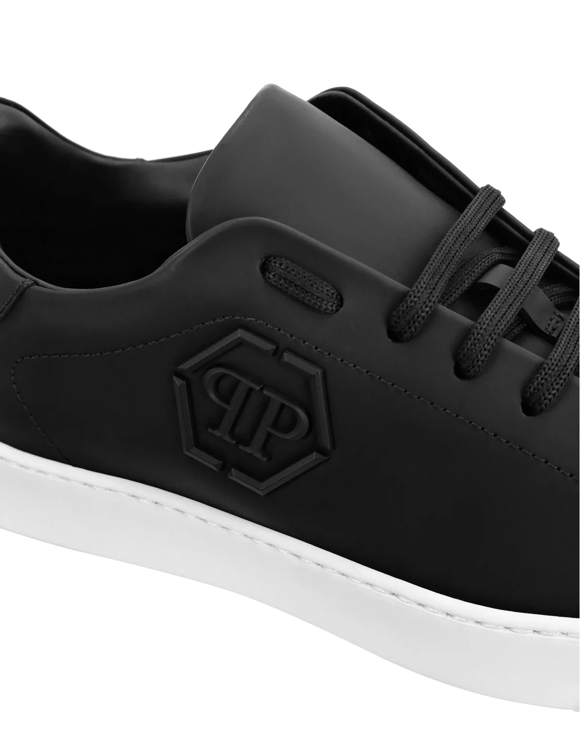 Rubber Leather Lo-Top Sneakers The Plein Original TM, цвет: Черный