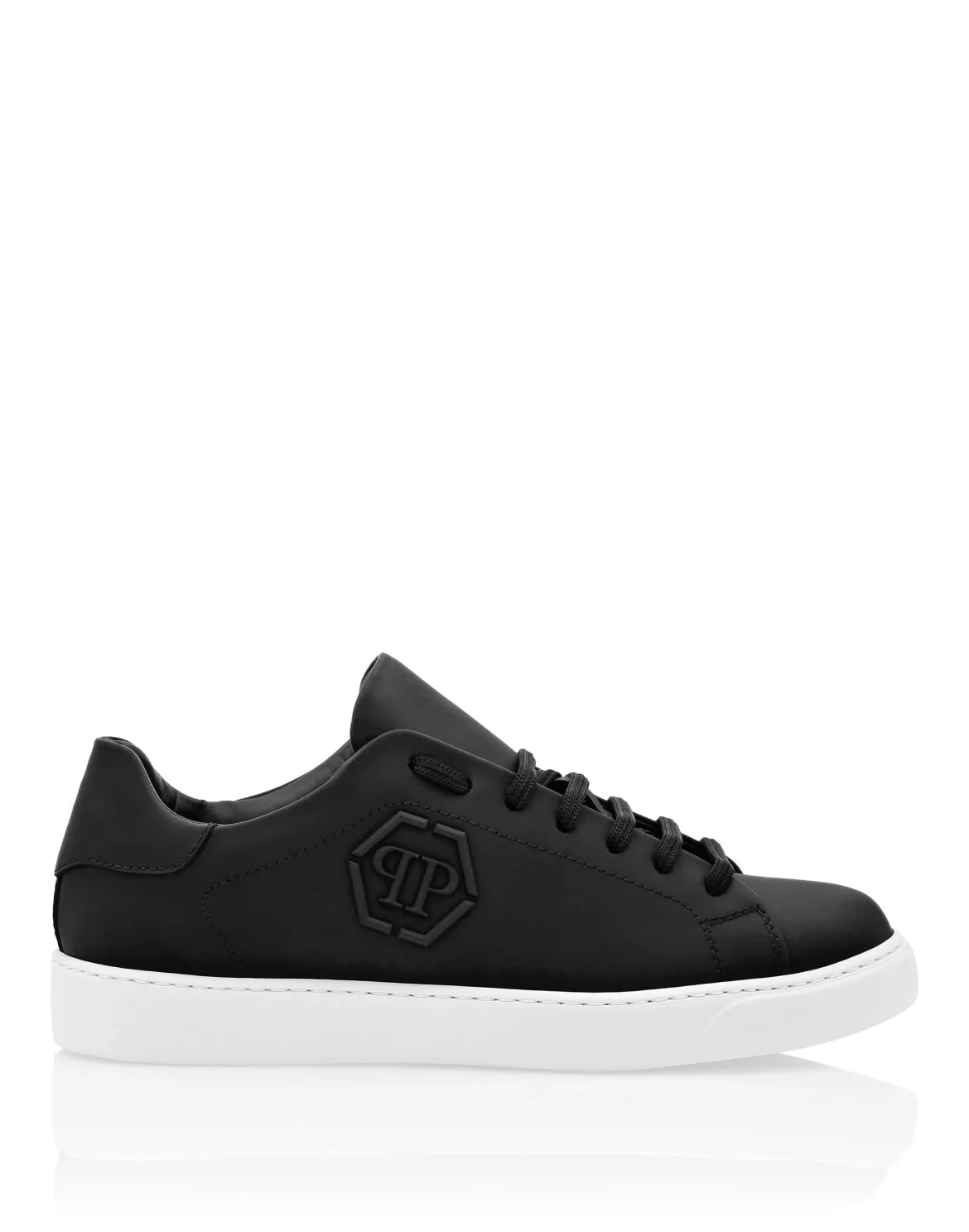 Rubber Leather Lo-Top Sneakers The Plein Original TM, цвет: Черный