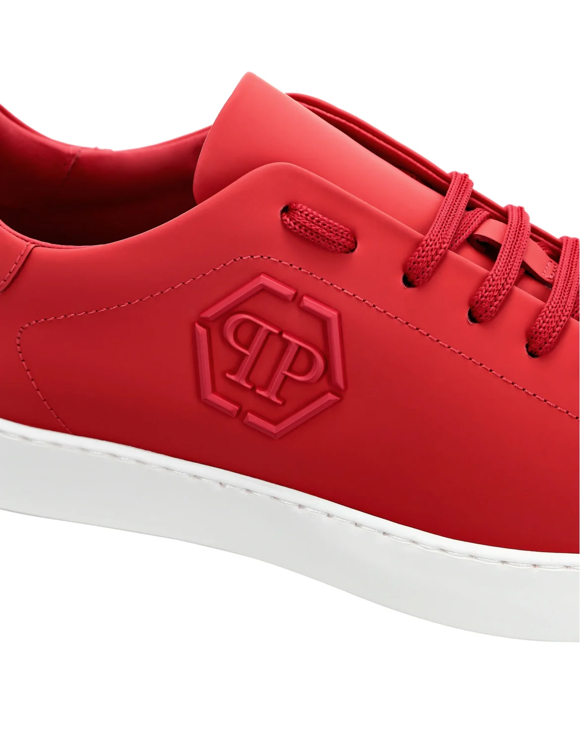Rubber Leather Lo-Top Sneakers The Plein Original TM, цвет: Красный