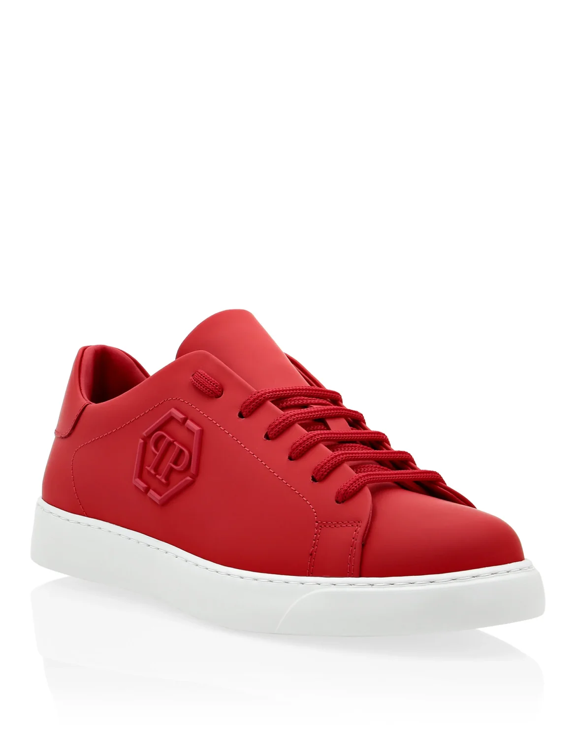 Rubber Leather Lo-Top Sneakers The Plein Original TM, цвет: Красный