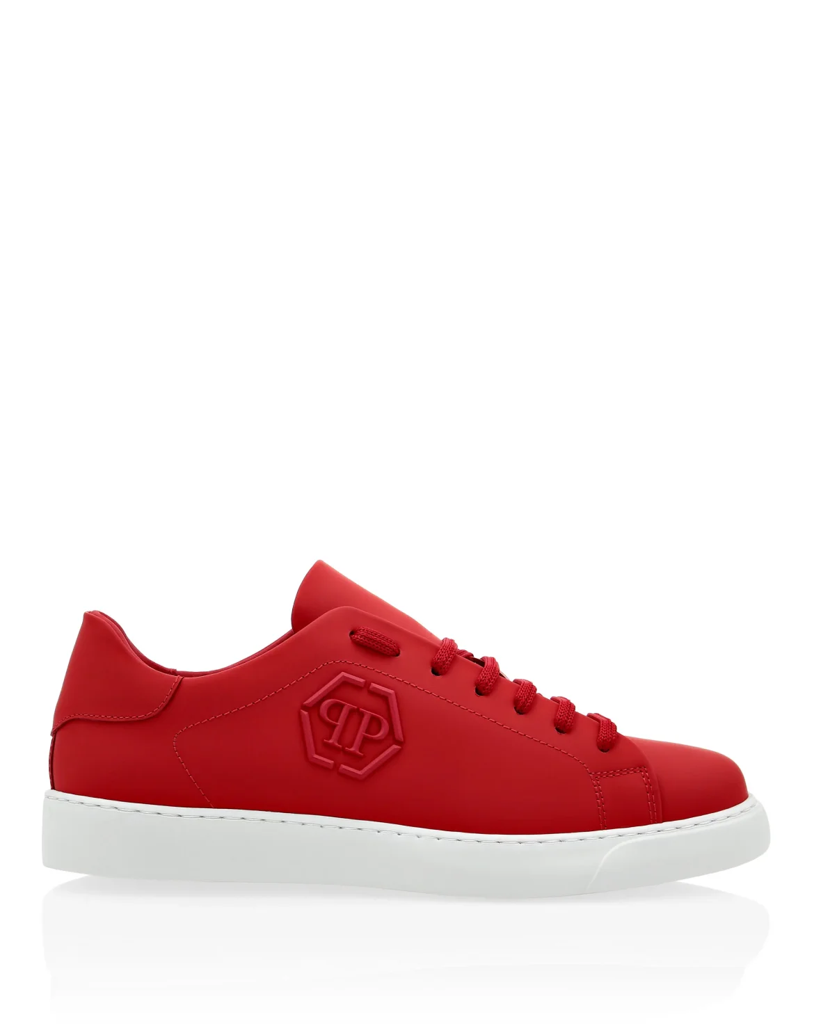 Rubber Leather Lo-Top Sneakers The Plein Original TM, цвет: Красный