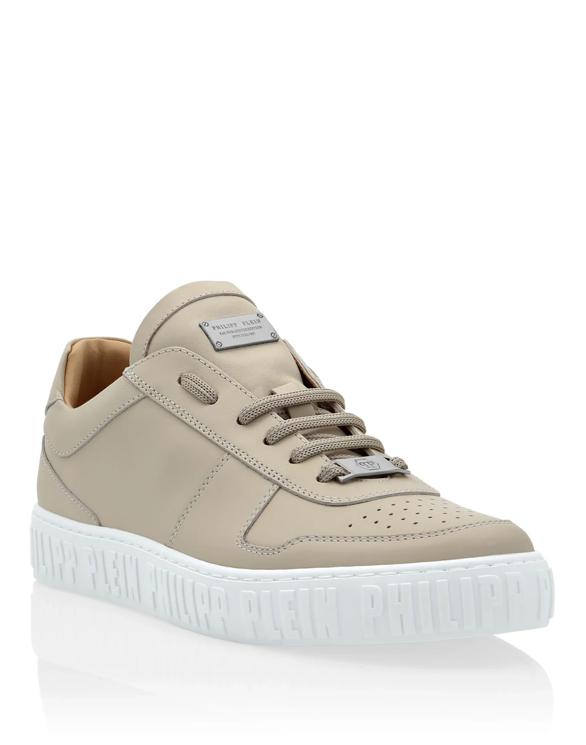 Leather Lo-Top Sneakers King Power, цвет: Бежевый