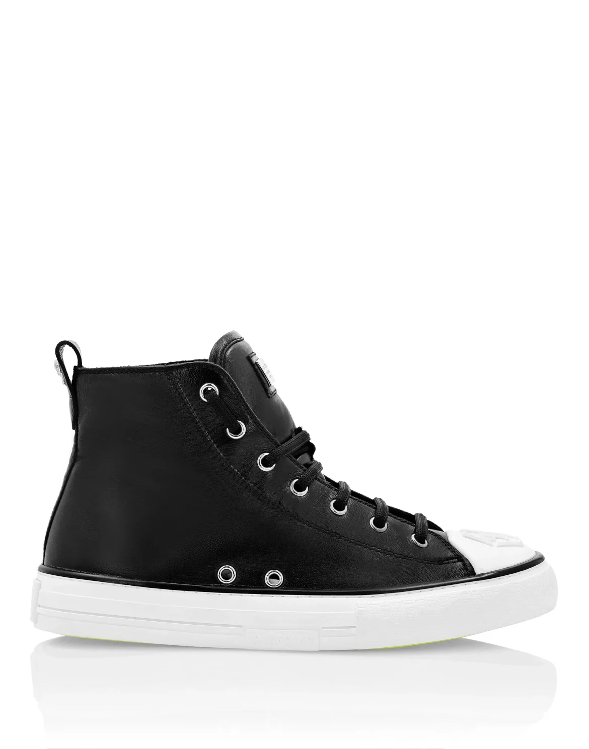 Laminated Leather Hi-Top Sneakers Megastar, цвет: Черный