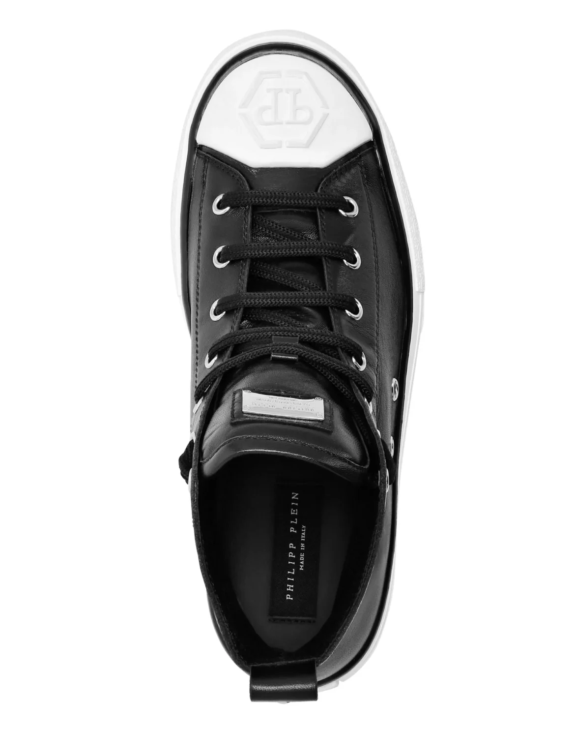 Laminated Leather Hi-Top Sneakers Megastar, цвет: Черный
