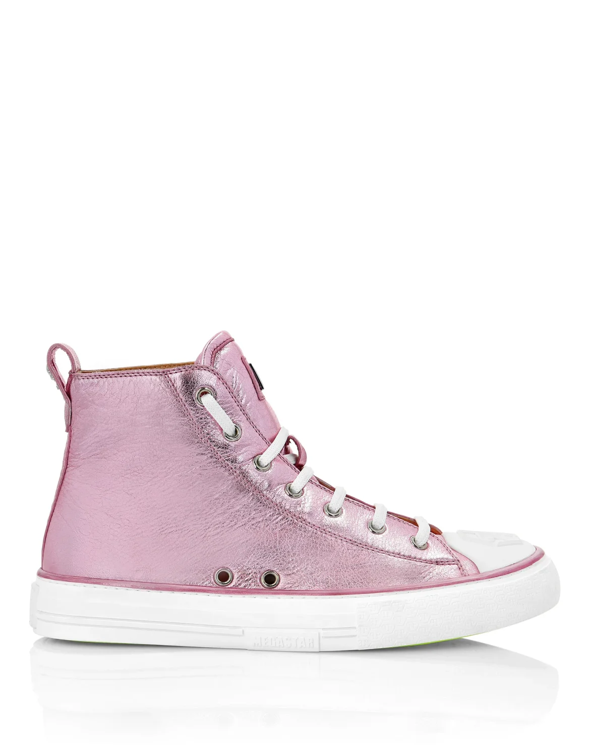 Laminated Leather Hi-Top Sneakers Megastar, цвет: Розовый