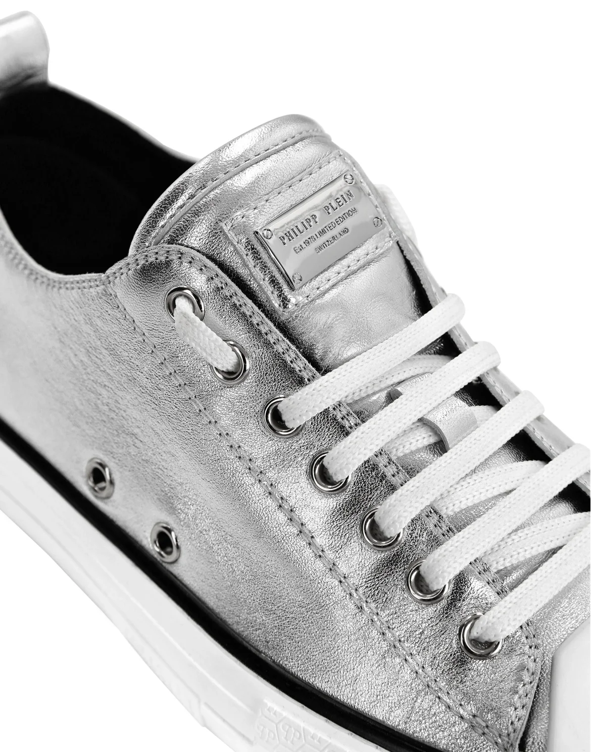 Laminated Leather Lo-Top Sneakers Megastar, цвет: Серебристый