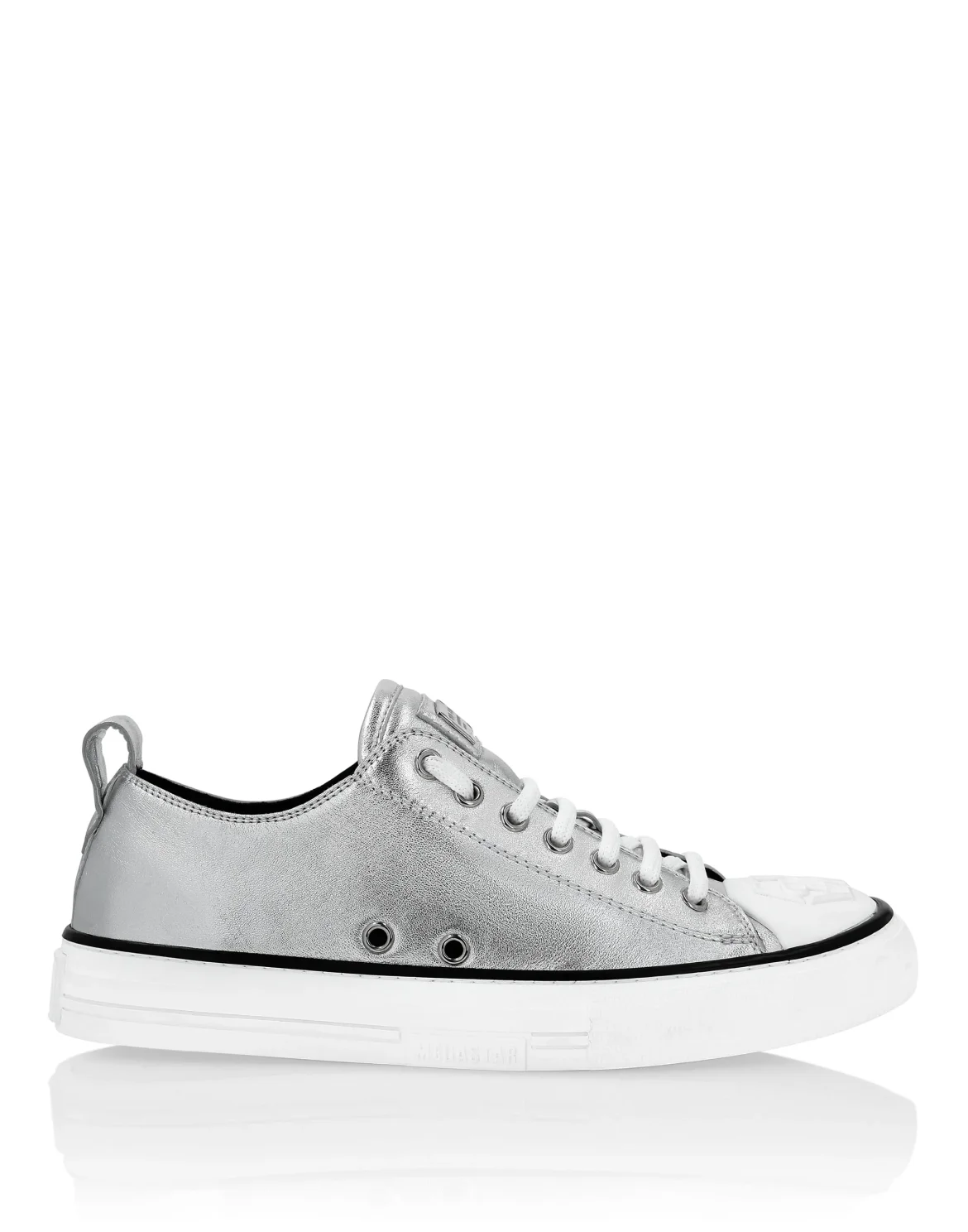 Laminated Leather Lo-Top Sneakers Megastar, цвет: Серебристый