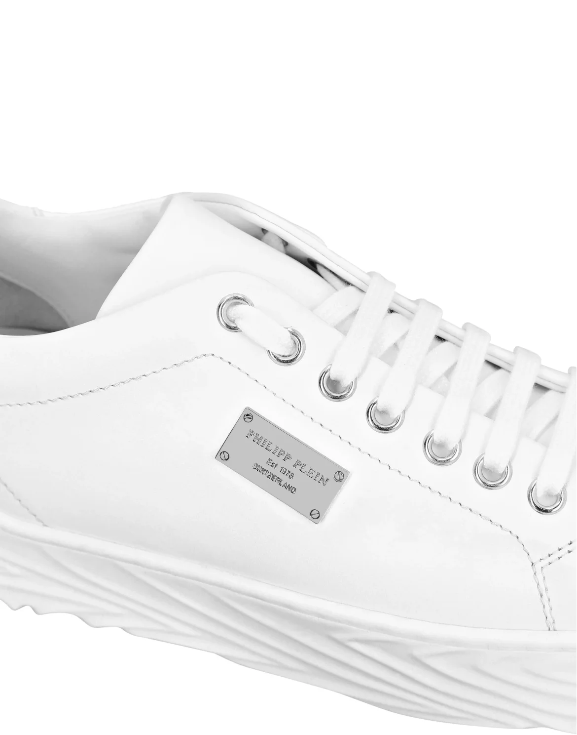Leather Lo-Top Sneakers Philipp Plein TM, цвет: Белый