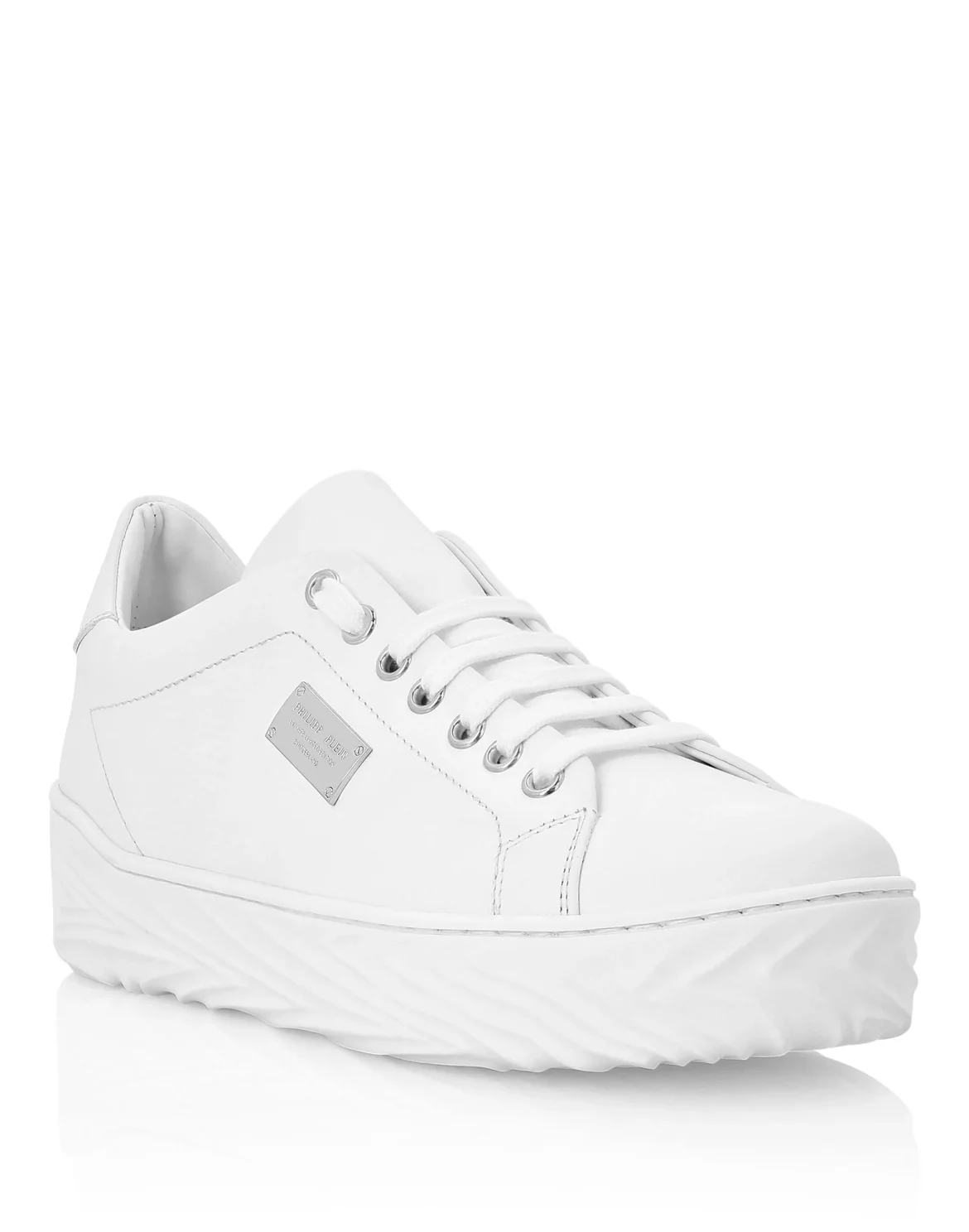 Leather Lo-Top Sneakers Philipp Plein TM, цвет: Белый