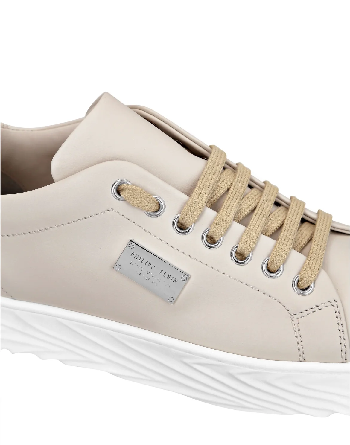Leather Lo-Top Sneakers Philipp Plein TM, цвет: Бежевый