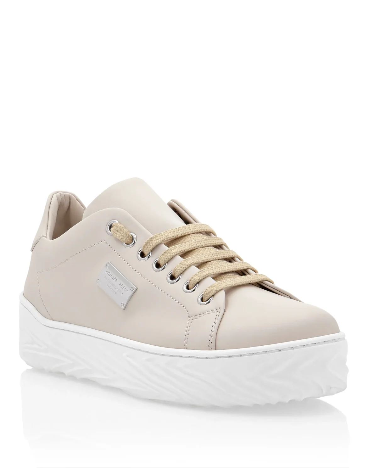 Leather Lo-Top Sneakers Philipp Plein TM, цвет: Бежевый