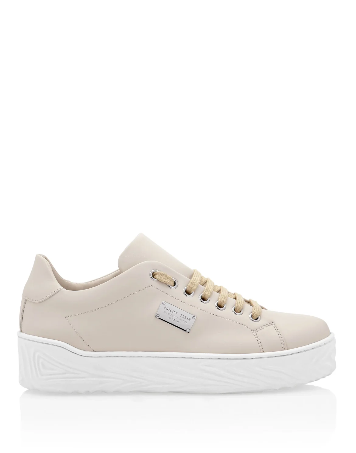 Leather Lo-Top Sneakers Philipp Plein TM, цвет: Бежевый