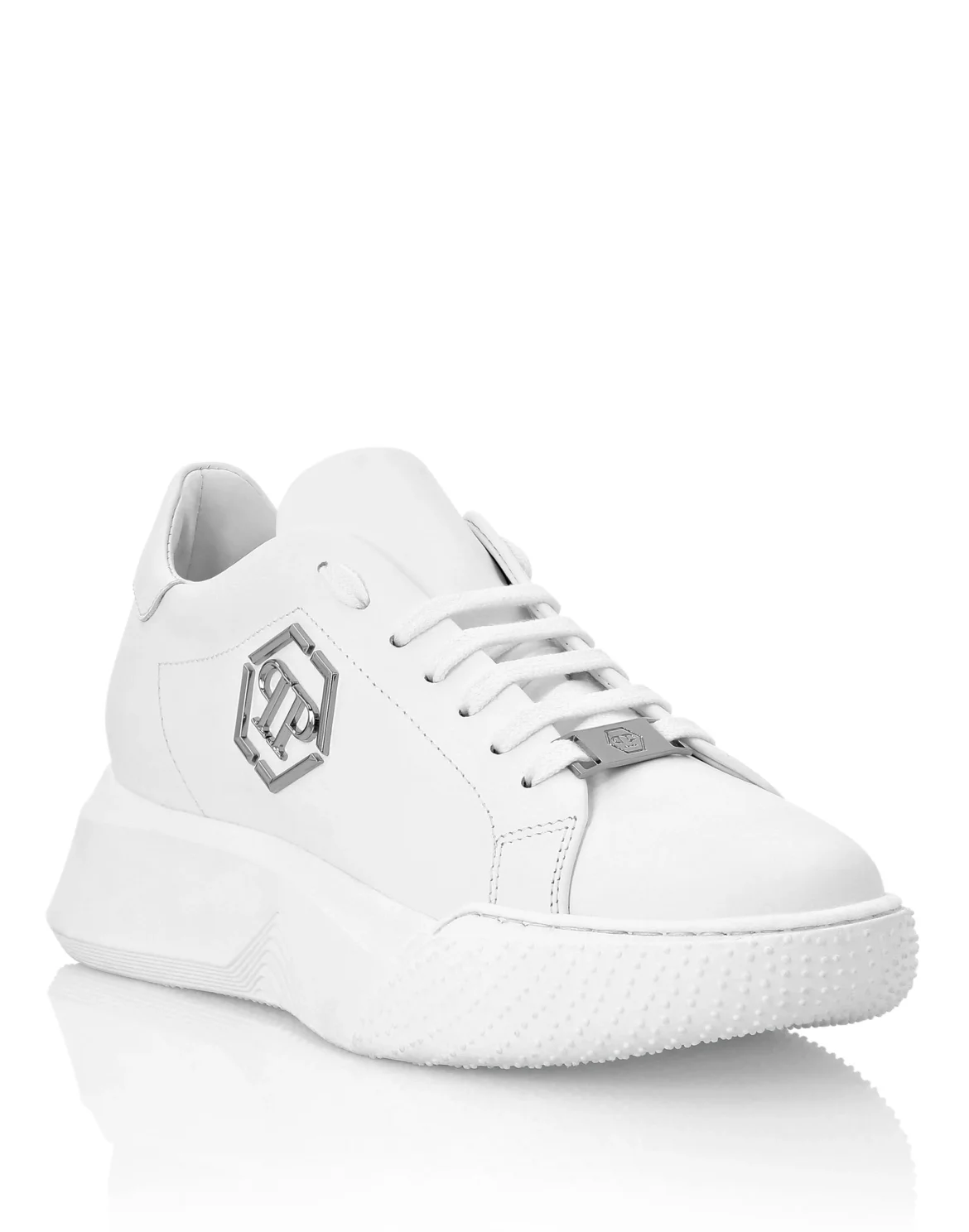 Leather Lo-Top Sneakers, цвет: Белый