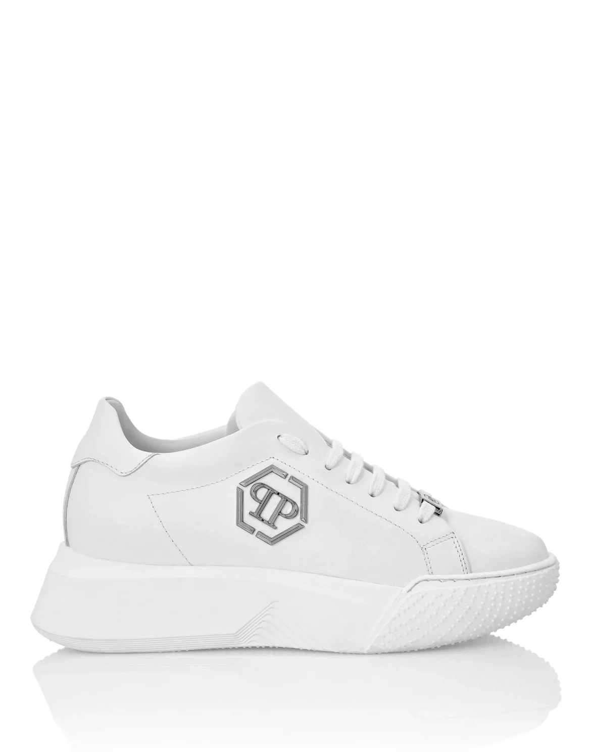 Leather Lo-Top Sneakers, цвет: Белый