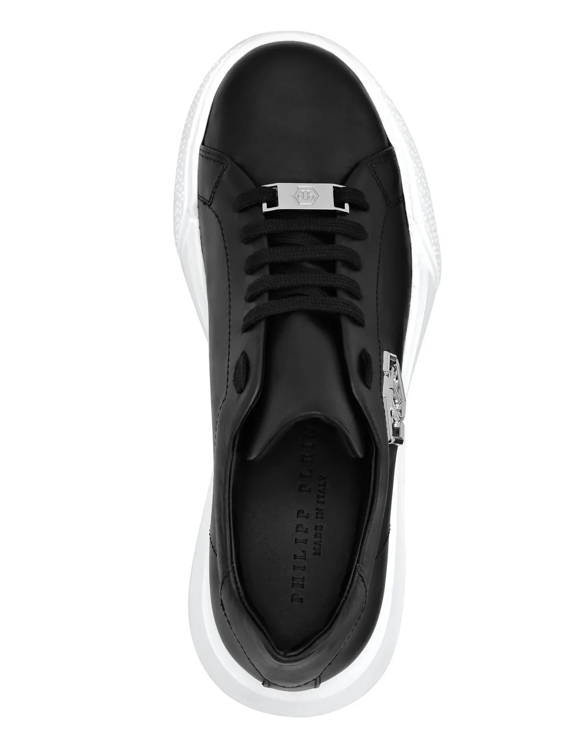 Leather Lo-Top Sneakers, цвет: Черный