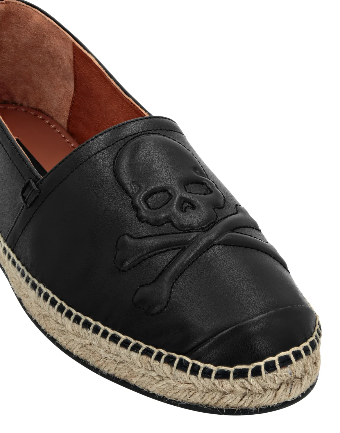 Leather Espadrillas Skull, цвет: Черный