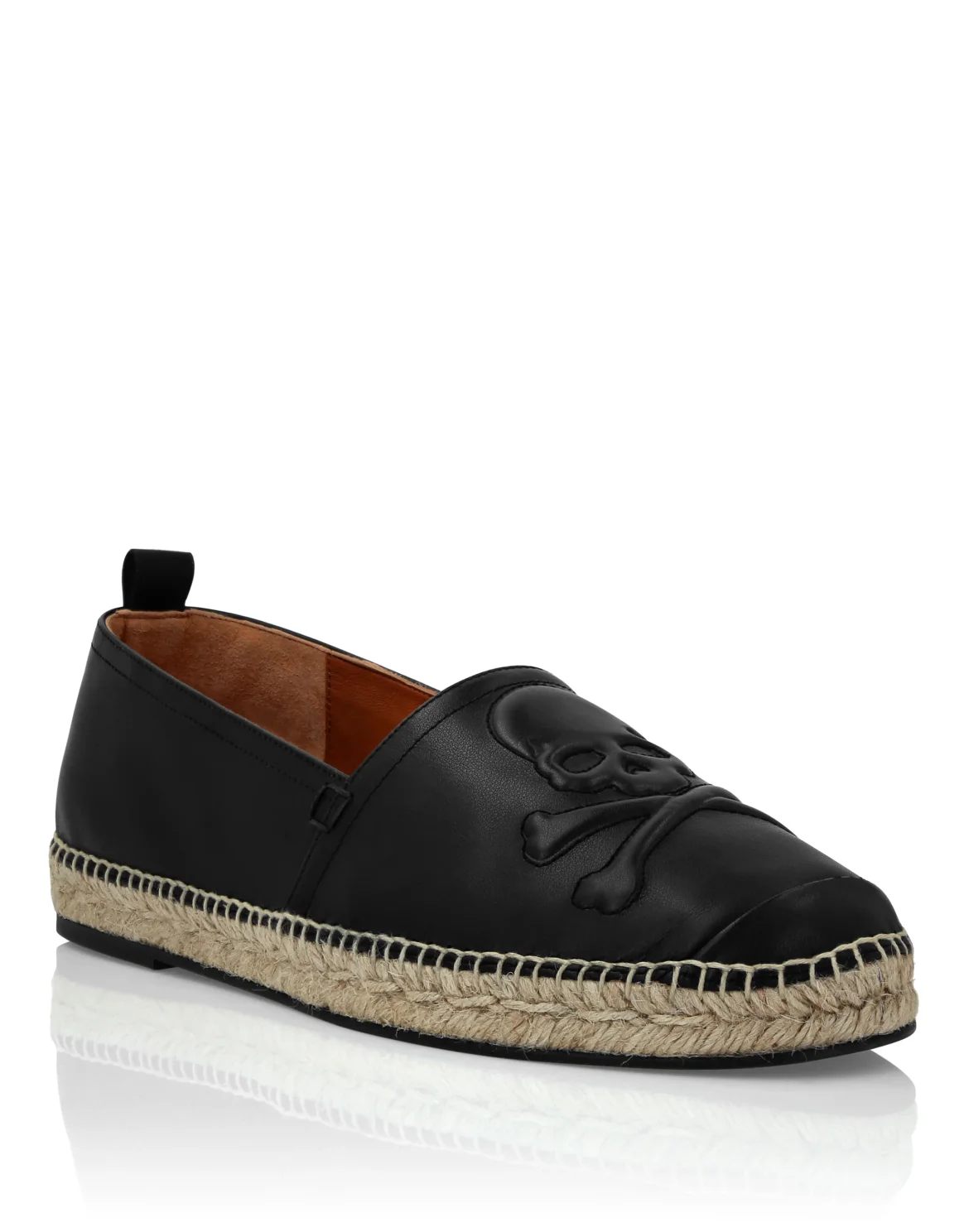 Leather Espadrillas Skull, цвет: Черный