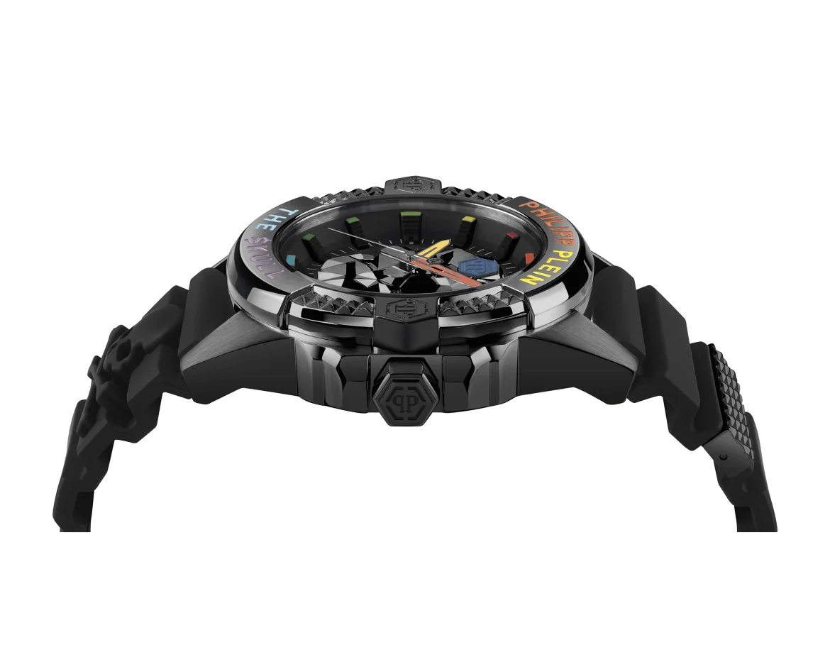 THE $KULL TITAN RAINBOW Watch with Crystals, цвет: Черный