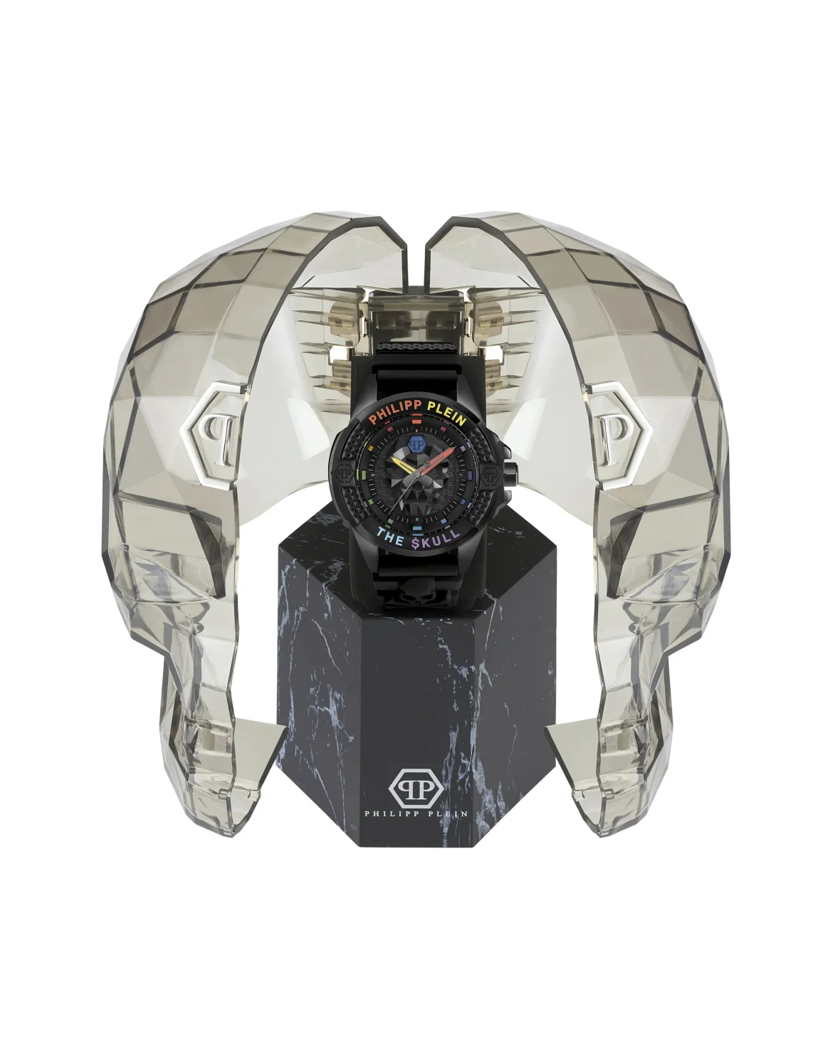 THE $KULL TITAN RAINBOW Watch with Crystals, цвет: Черный