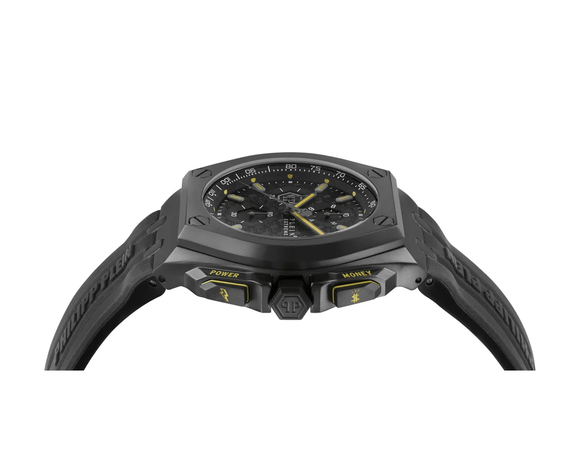 PLEIN EXTREME HURRICANE BLACK PLATED Watch, цвет: Черный