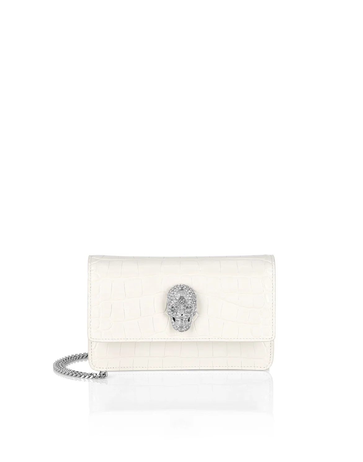 Cocco Print Leather Shoulder Bag, цвет: Белый