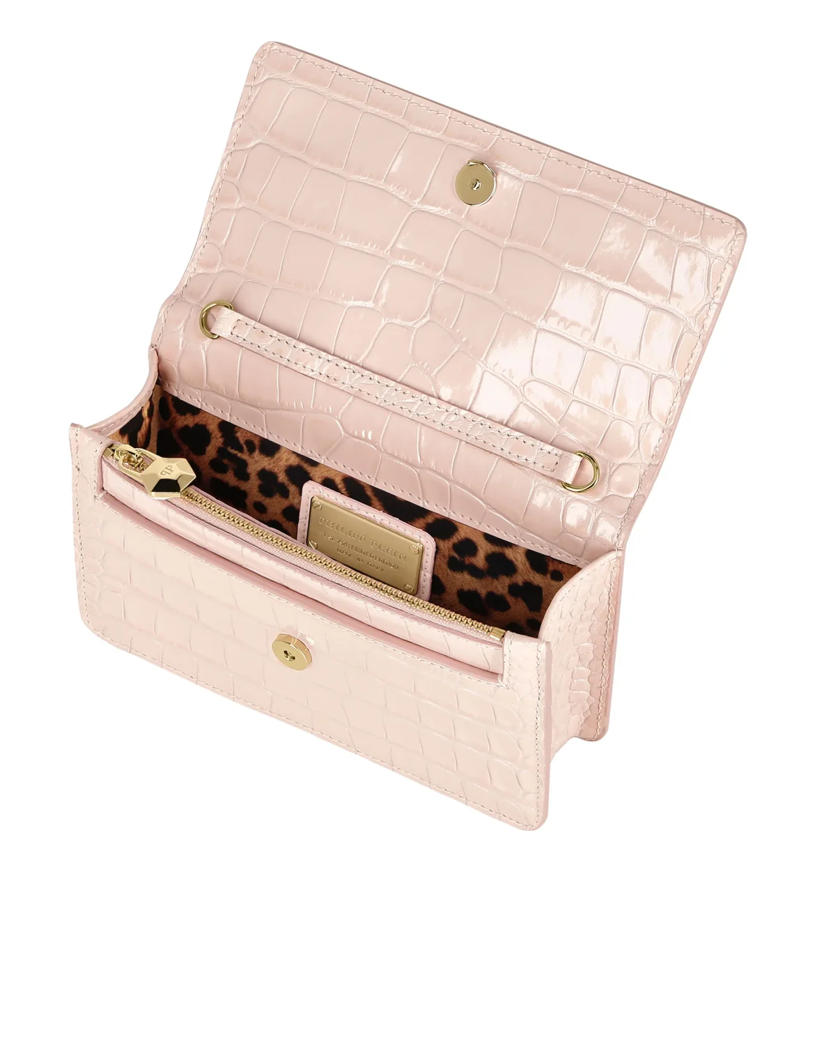 Cocco Print Leather Shoulder Bag, цвет: Розовый