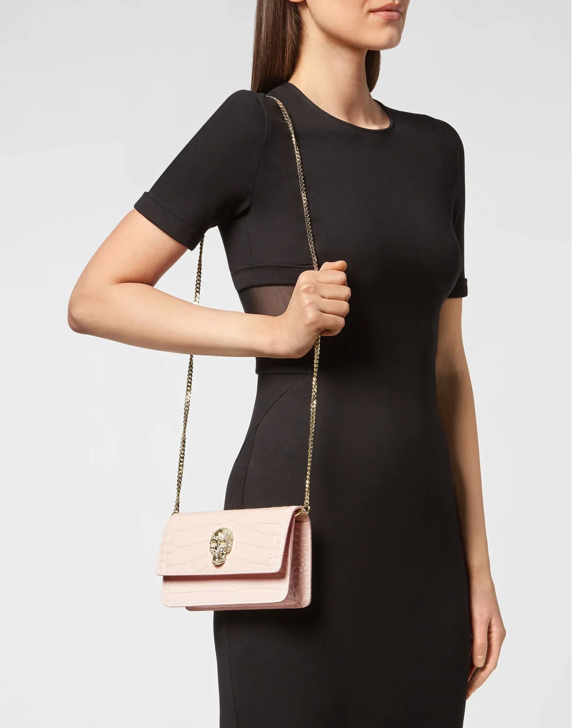 Cocco Print Leather Shoulder Bag, цвет: Розовый